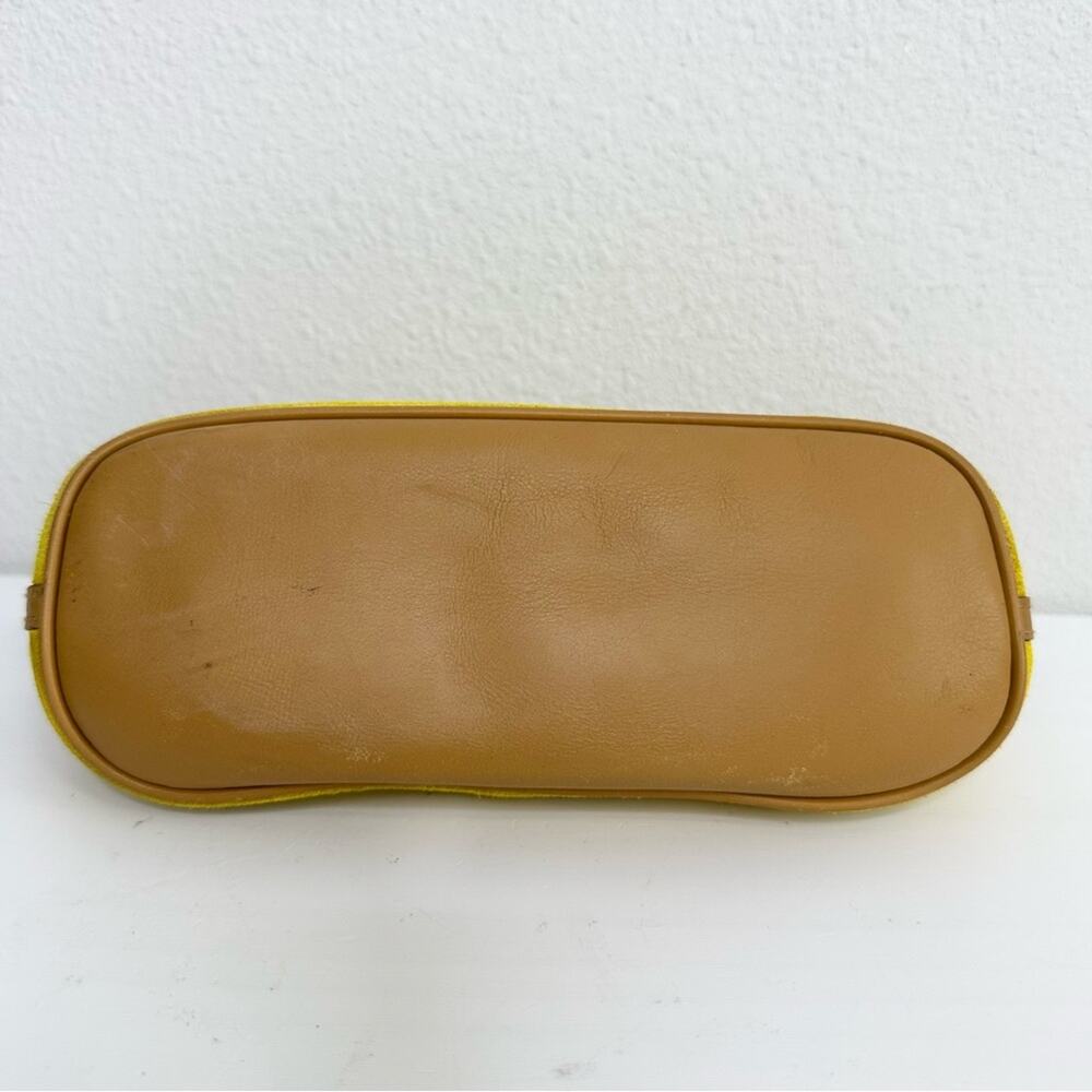 GUCCI Vintage Yellow Suede Shoulder Small Boat Bag Made in Italy Rare 90s Style - Picture 4 of 10